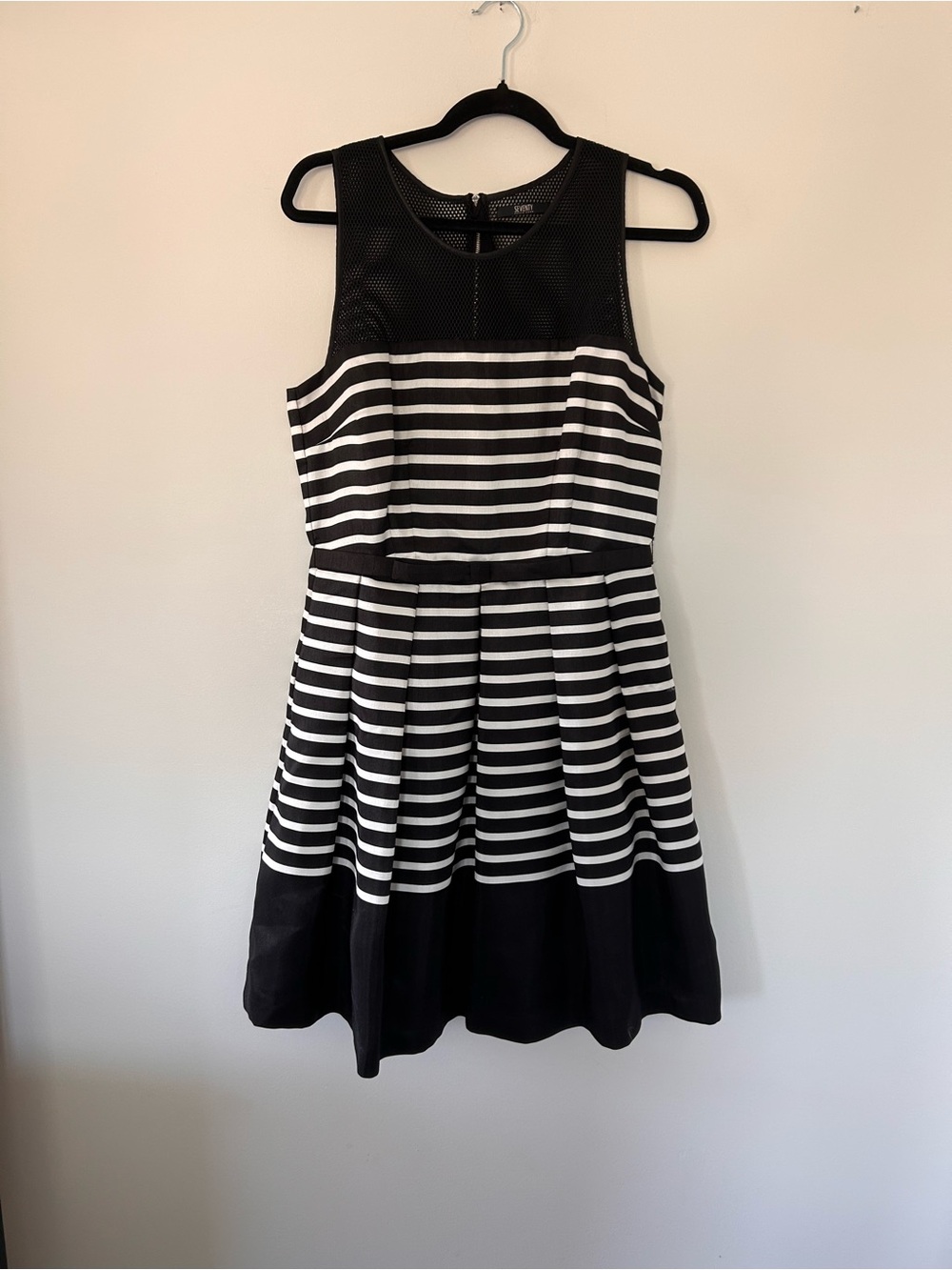 Seventy Black and White Striped Midi Dress